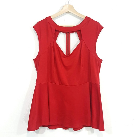 torrid Tops - Torrid Peplum Caged Back Sleeveless Top Size 3